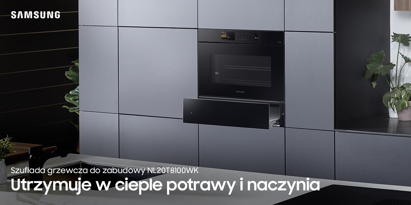 Przyjdź do Neonet, by uzupełnić piekarnik o szufladę grzewczą Samsung NL20T8100WK