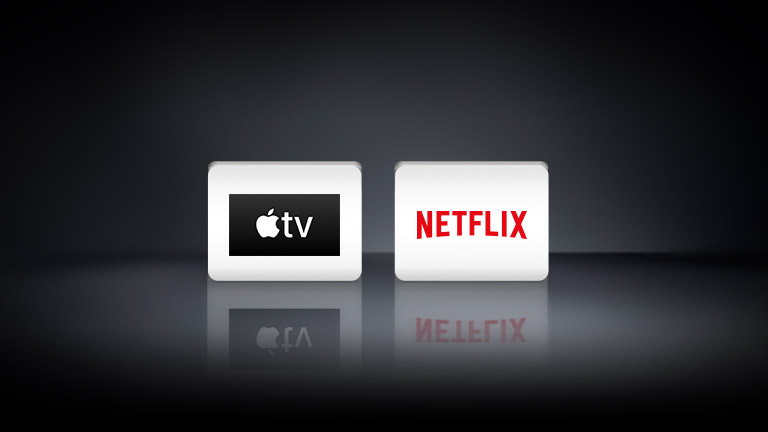 Dwa logo: aplikacja Apple TV, Netflix