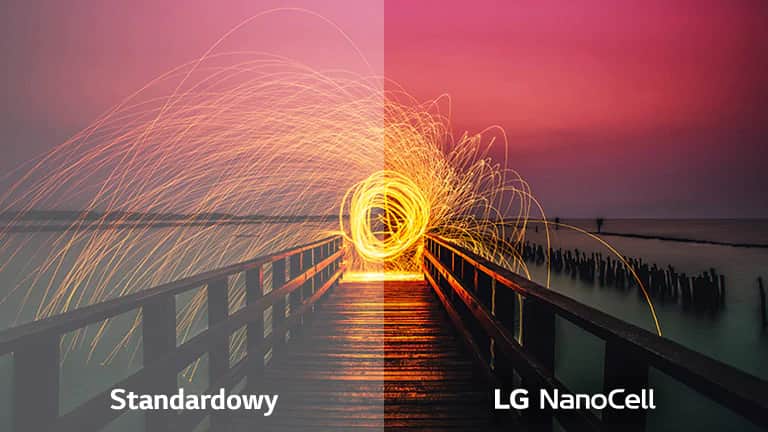 Porównanie jakości obrazu ze zwykłego ekranu i ekranu z technologią Full Array Dimming na przykładzie obrazu płomienia