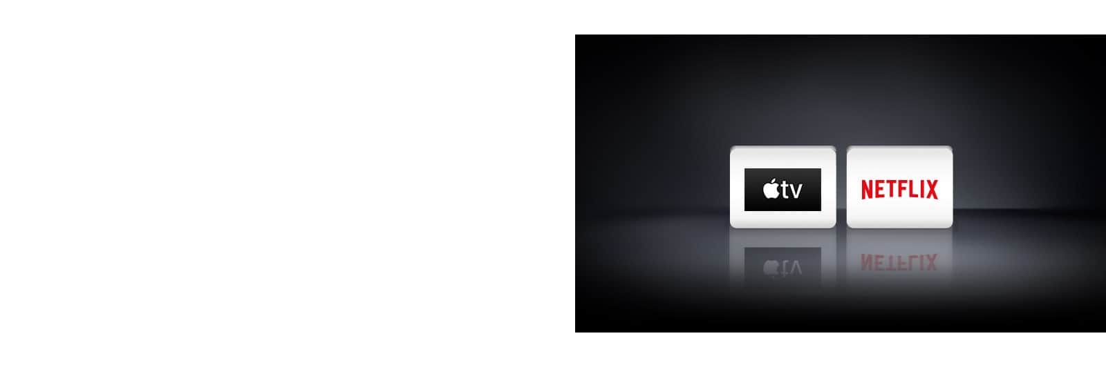 Dwa logo: aplikacja Apple TV, Netflix