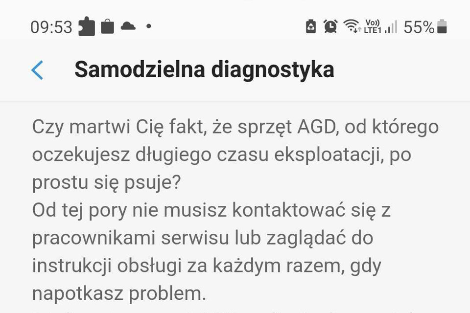 Kody błędów samsung