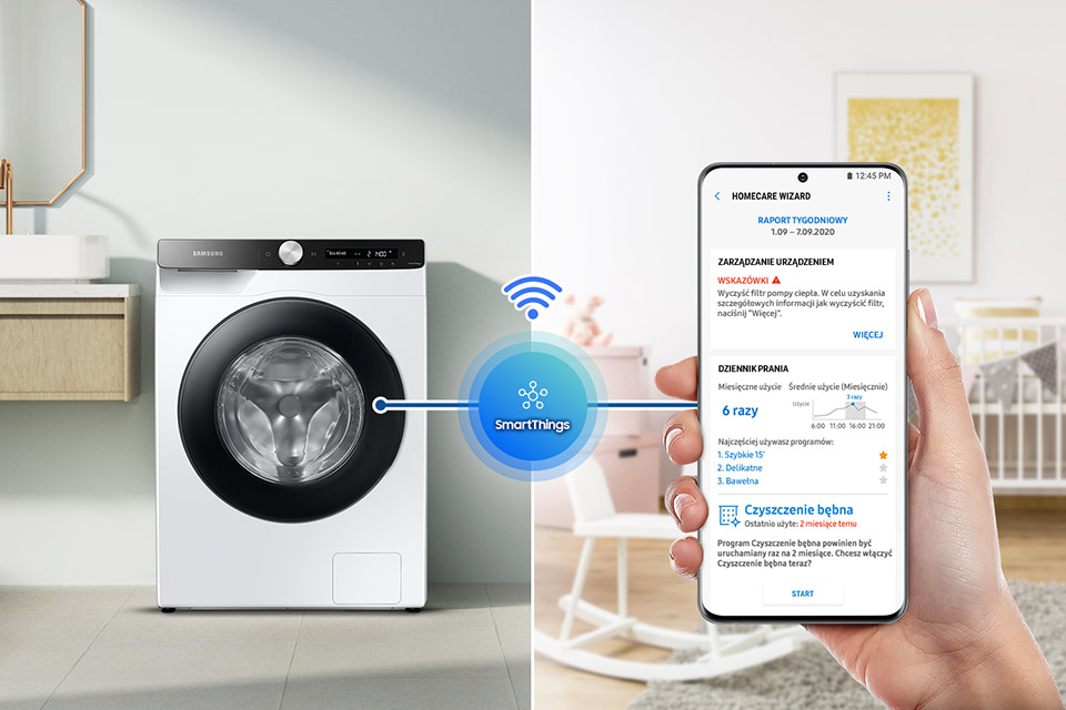 Sprawdź funkcjonalności dostępne w pralce Samsung