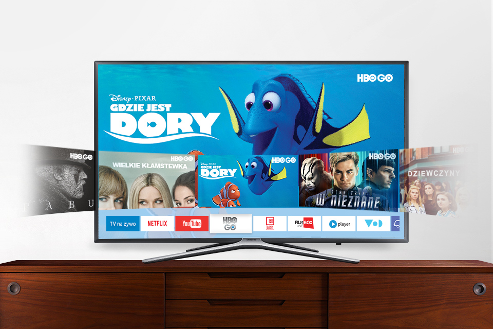 Samsung Łatwy dostęp do aplikacji, filmów i seriali. Smart Hub