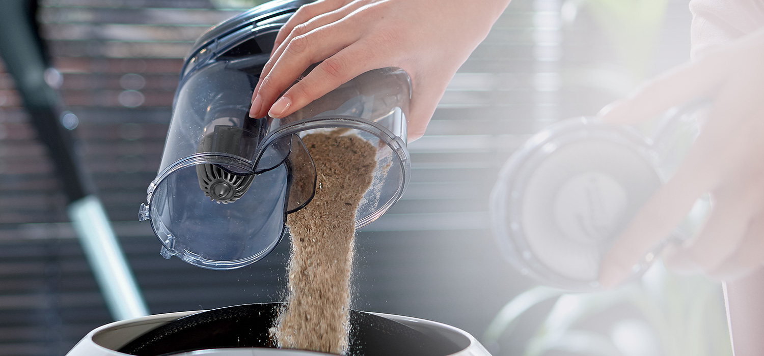 Philips Ergonomiczny pojemnik na kurz. Szybko i higienicznie