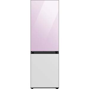 Zdjęcie w tabeli przedstawia model Samsung RB34A7B5C38W w porównaniu z innymi lodówkami BESPOKE