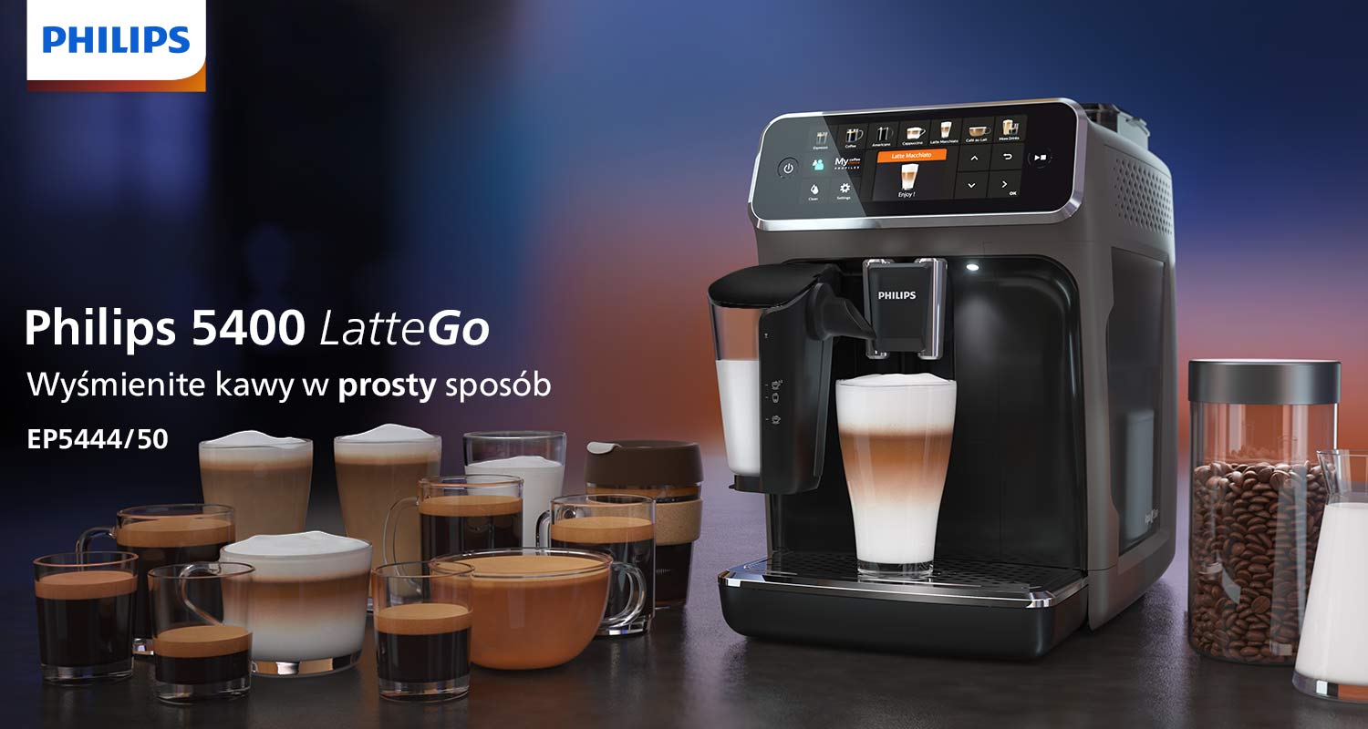 Nowoczesny ekspres do kawy Philips LatteGo EP5444/50 z oferty Neonet