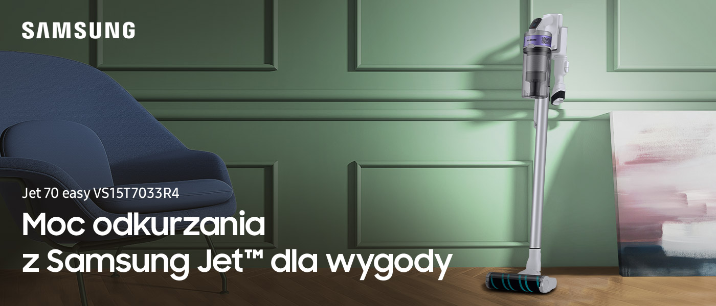 Odkurzacz bezprzewodowy Samsung Jet 70 easy, który zadba o nowoczesne wnętrza, jest już do nabycia w sieci sklepów Neonet