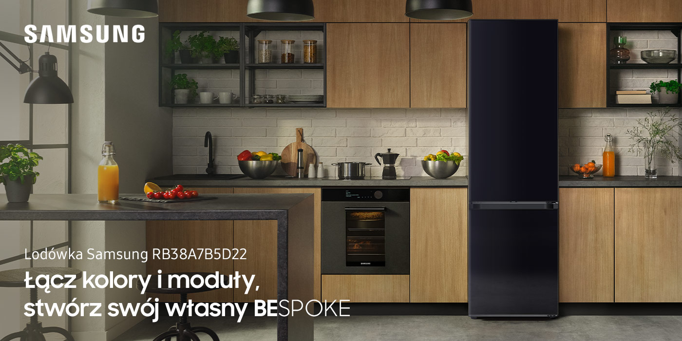 Już teraz w Neonet dostępne są lodówki z serii BESPOKE, które możesz personalizować - na zdjęciu jeden z takich modeli lodówka Samsung RB38A7B5D22