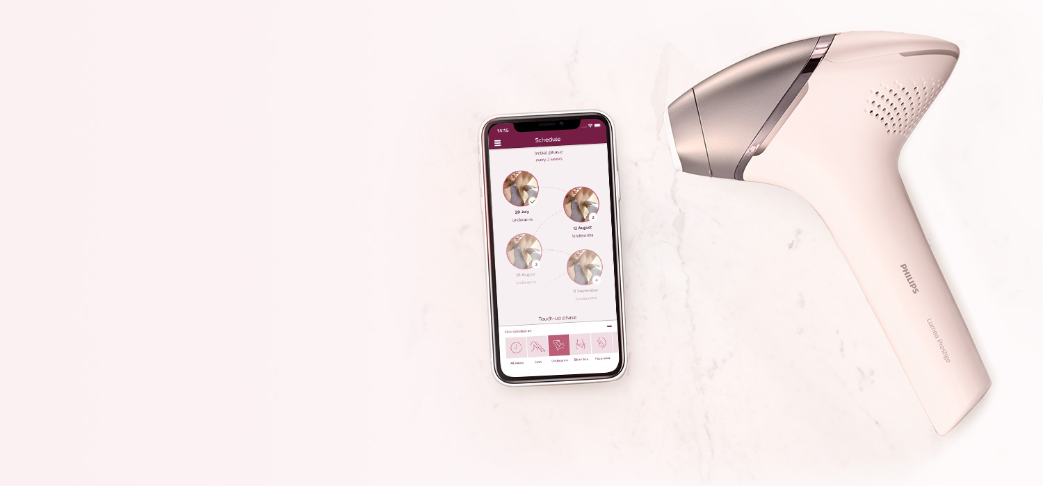 Philips Lumea i telefon z aplikacją IPL