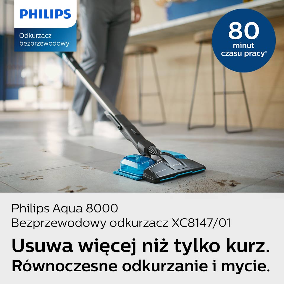 Philips Odkurzacz z funkcją mycia i odkurzaczem ręcznym w jednym bezprzewodowym urządzeniu