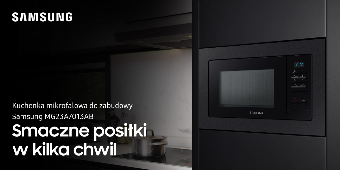 nowoczesna kuchenka mikrofalowa do zabudowy Samsung MG23A7013AB