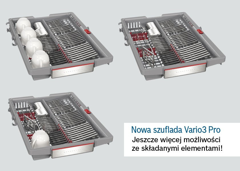 Szuflada Vario3  z opuszczonym bokiem umożliwiająca elastyczny załadunek