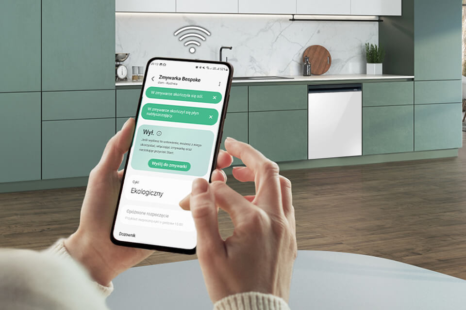 Zdalne monitorowanie zmywarki Samsung za pomocą aplikacji SmartThings 