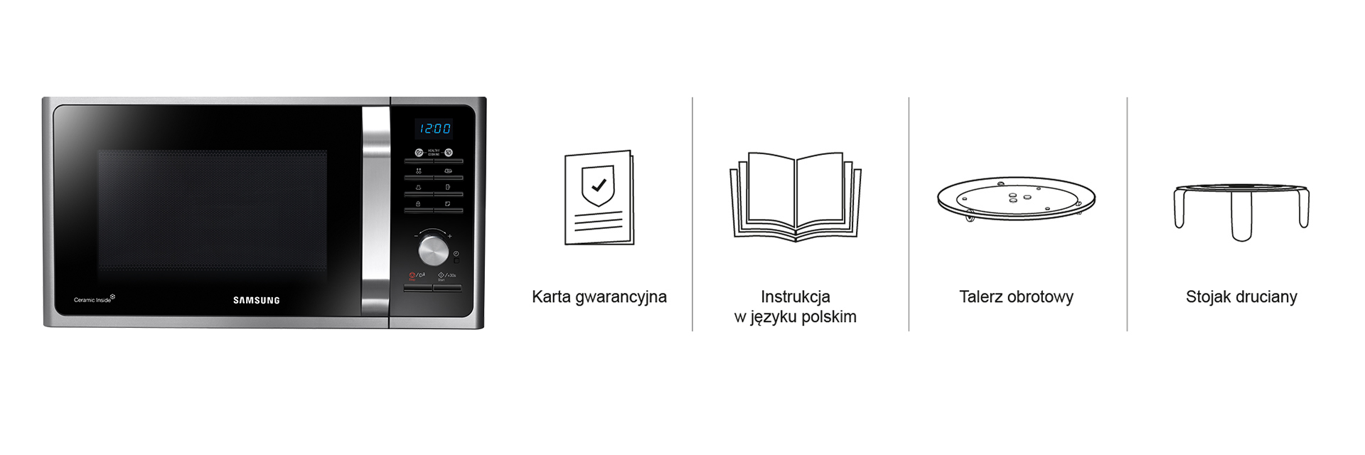 Samsung Mikrofala Ms23f301tas W Opakowaniu 1920