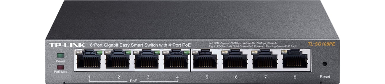 Switch TP-Link TL-SG108PE osiem portów