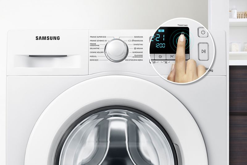 Samsung Wygodne rozwiązanie. Ustaw czas zakończenia prania