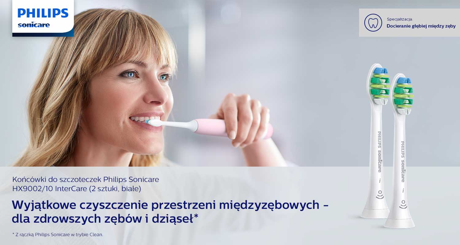 Końc&oacute;wki do szczoteczek Philips Sonicare  HX9002/10 InterCare (2 sztuki, białe)