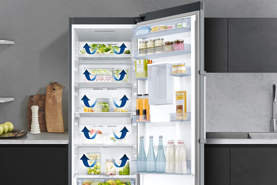 Samsung Chłodne powietrze w każdym zakamarku chłodziarki. All-Around Cooling
