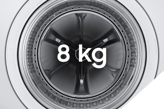 Samsung Oszczędzaj dzięki pojemności.Pojemność bębna 8 kg