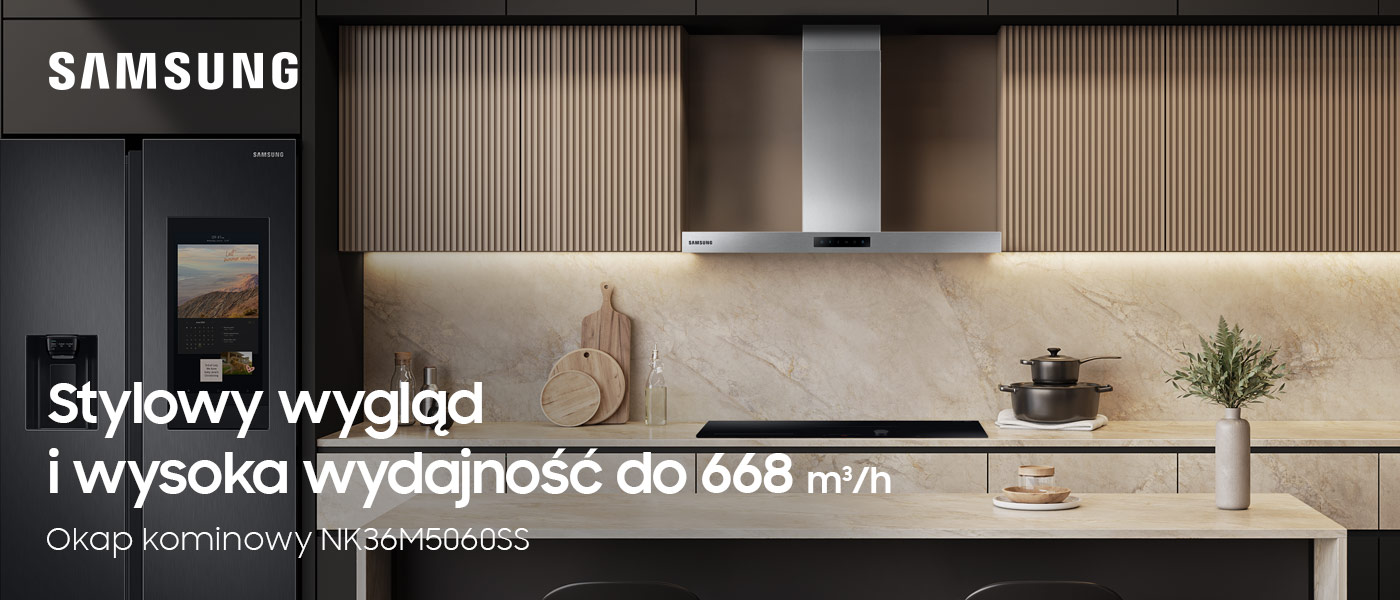 Znajdziesz w sklepach Neonet okap kominowy NK36M5060SS marki Samsung