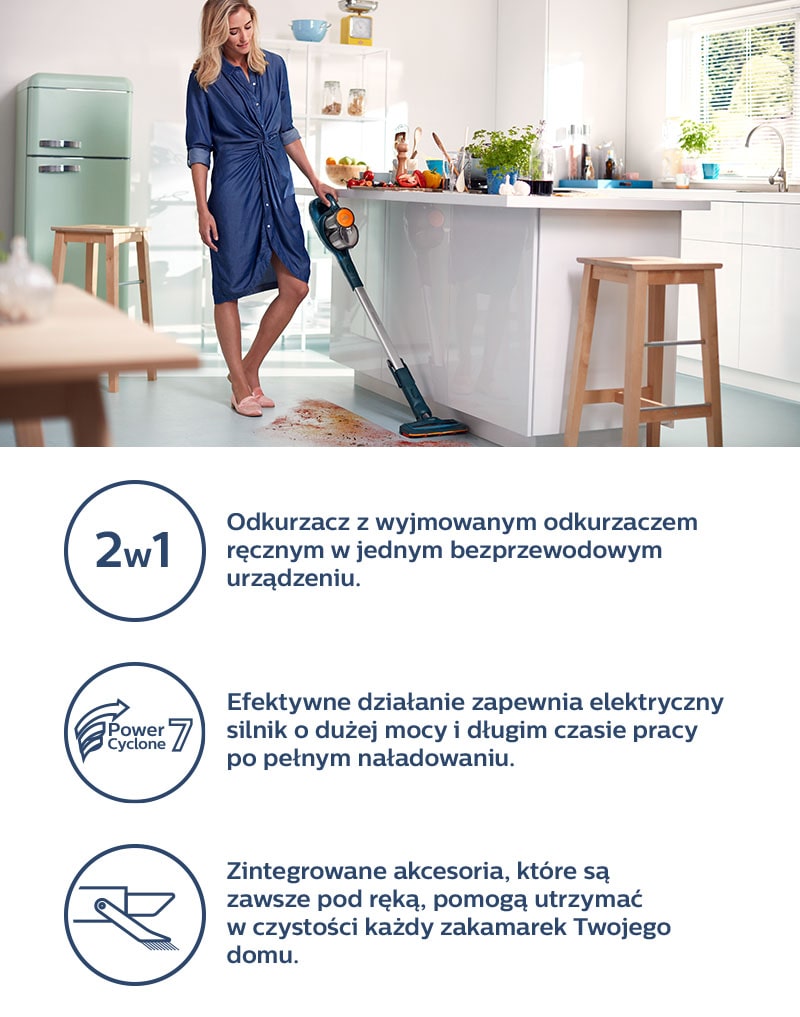 Philips Sprawne sprzątanie. Nasadka zasysająca 180°