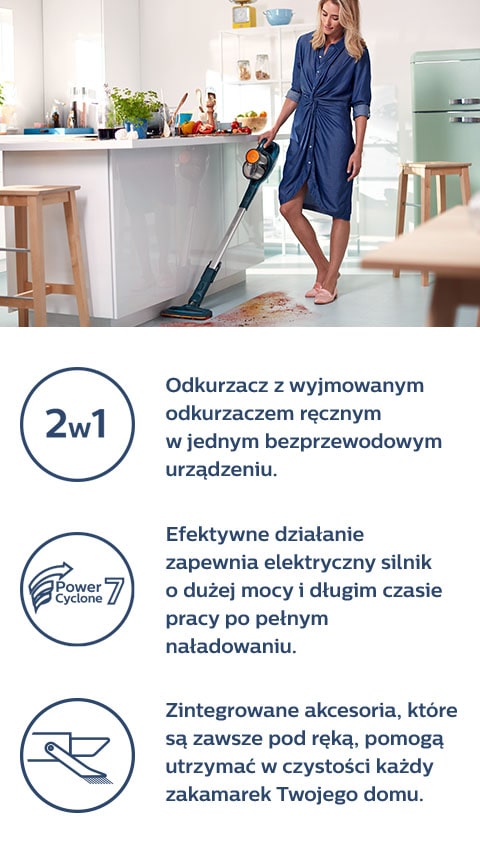 Philips Sprawne sprzątanie. Nasadka zasysająca 180°