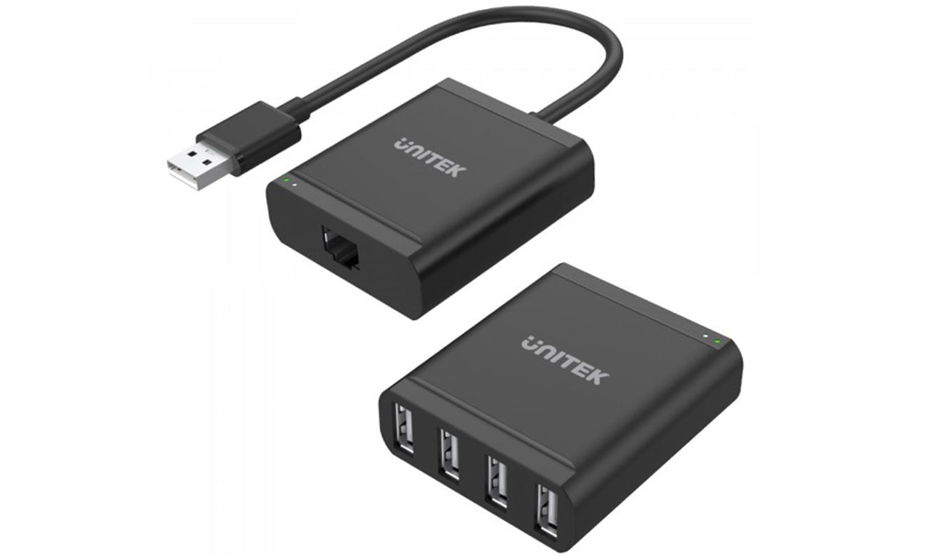 Przedłużacz Unitek USB 2.0 po skrętce RJ-45