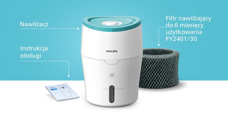 Philips Komfortowy i zdrowy poziom nawilżenia powietrza