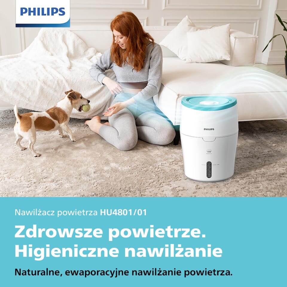 Philips Komfortowy i zdrowy poziom nawilżenia powietrza