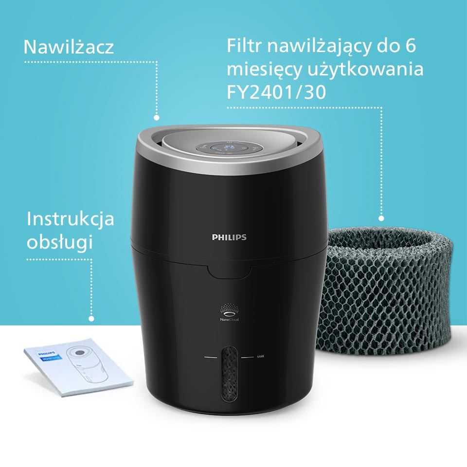 Philips Komfortowy i zdrowy poziom nawilżenia powietrza