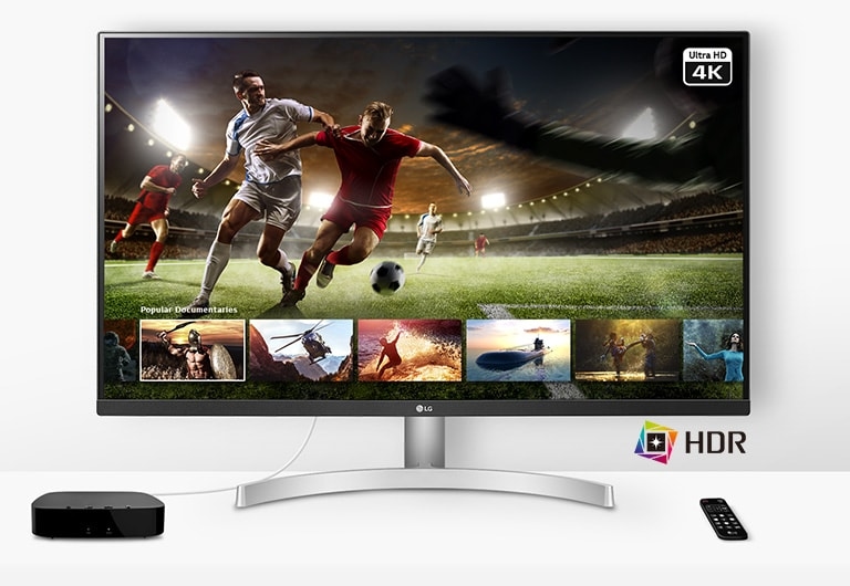Gra w piłkę nożną na żywo w jakości Ultra HD 4K HDR z usługi strumieniowania