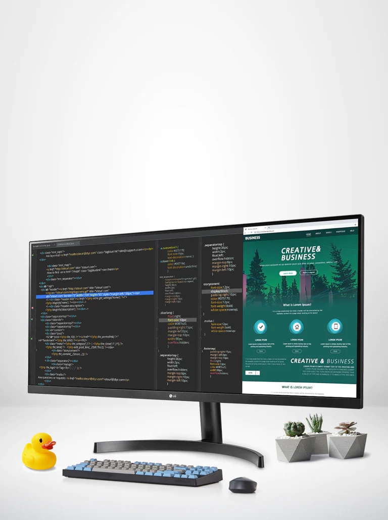 Monitor LG 34WN700 UltraWide o rozdzielczości 3440x1440 z technologią UltraWide™ QHD, 99% pokryciem gamy sRGB oraz technologią HDR10 zapewniającą wierne odwzorowanie kolorów i portem USB-C