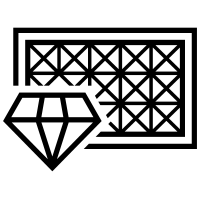 Ikona telewizora z ekranem krystalicznym i diamentem
