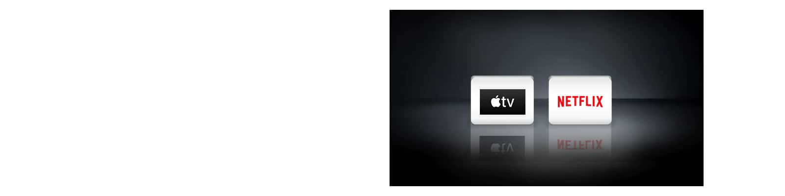 Logo Netflix i Apple ułożone poziomo na czarnym tle.