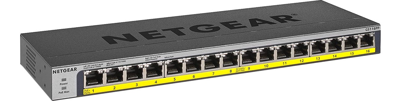 Switch Netgear 16p GS116PP-100EUS (16x10/100/1000Mbit) PoE+