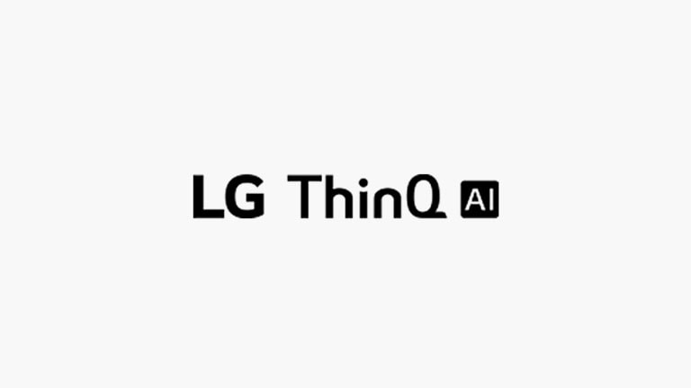 Ta karta opisuje polecenia głosowe. Logo LG ThinQ AI, logo Hey Google i logo Amazon Alexa.