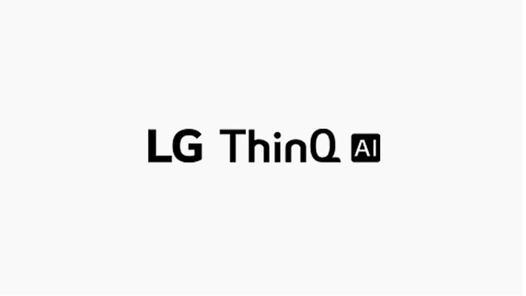 Ta karta opisuje polecenia głosowe. Logo LG ThinQ AI, logo Hey Google i logo Amazon Alexa.