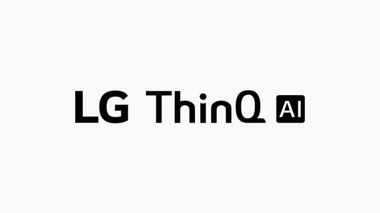 Ta karta opisuje polecenia głosowe. Umieszczono logo LG ThinQ AI.