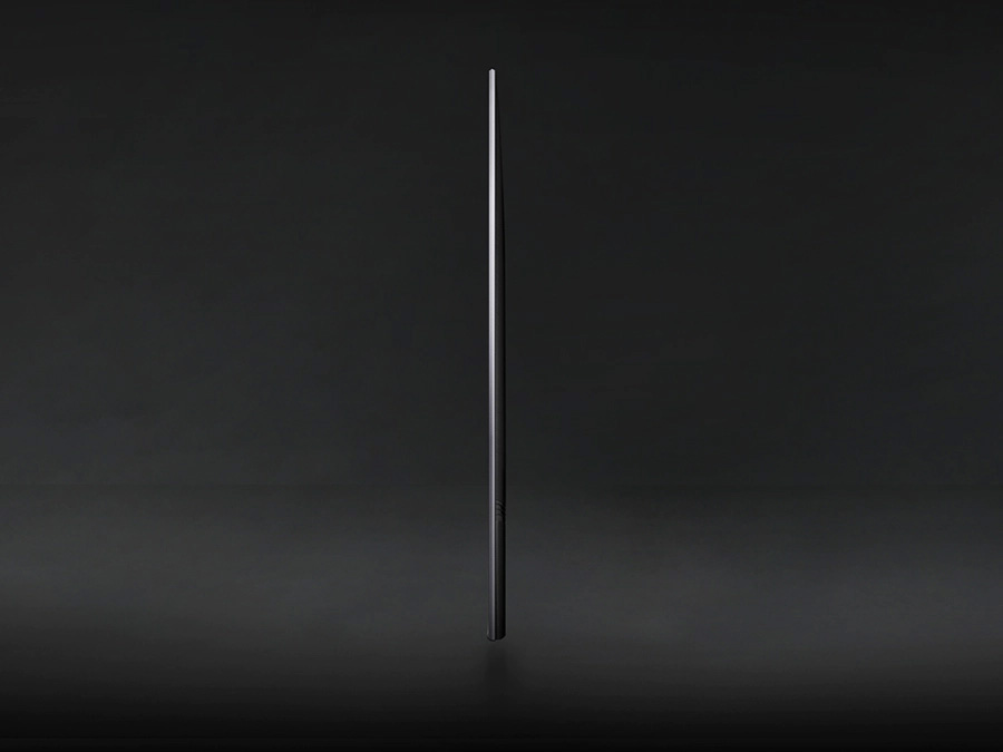 Zdjęcie profilowe telewizora AirSlim pokazujące jego ultrasmukły design. Q77BATXXH