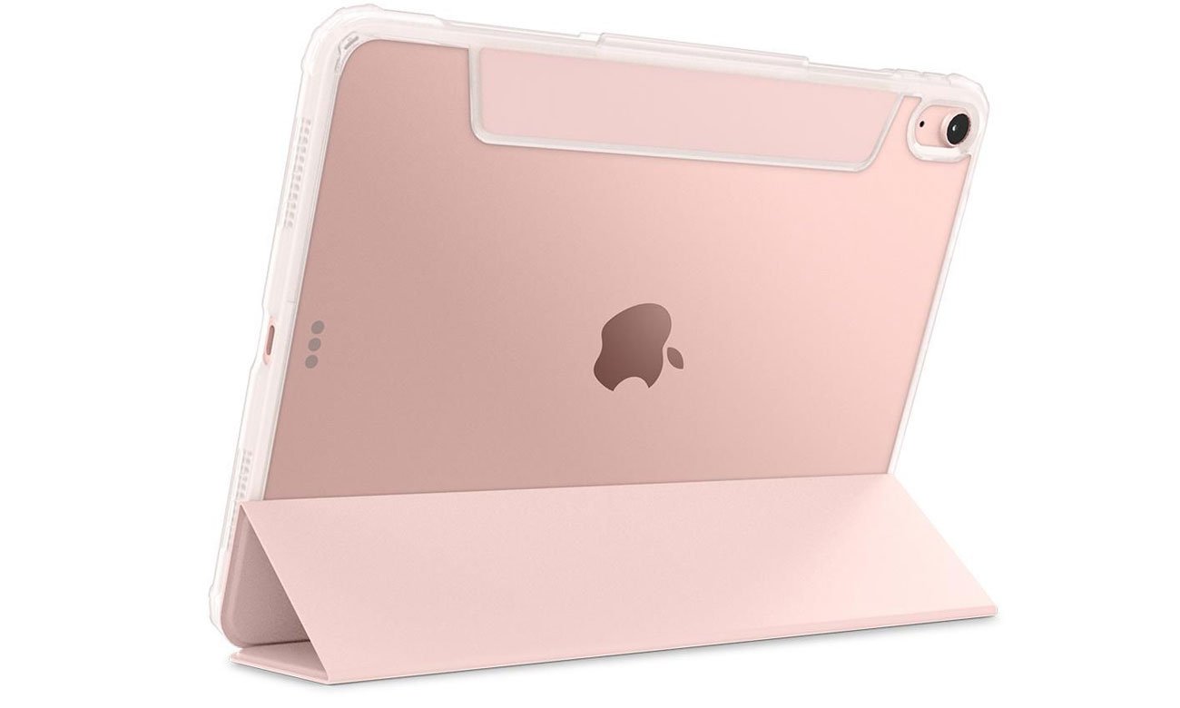 Etui Spigen Ultra Hybrid Pro do iPad Air 4 / Air 5 Różowe złoto -  Widok z tyłu w pozycji stojącej