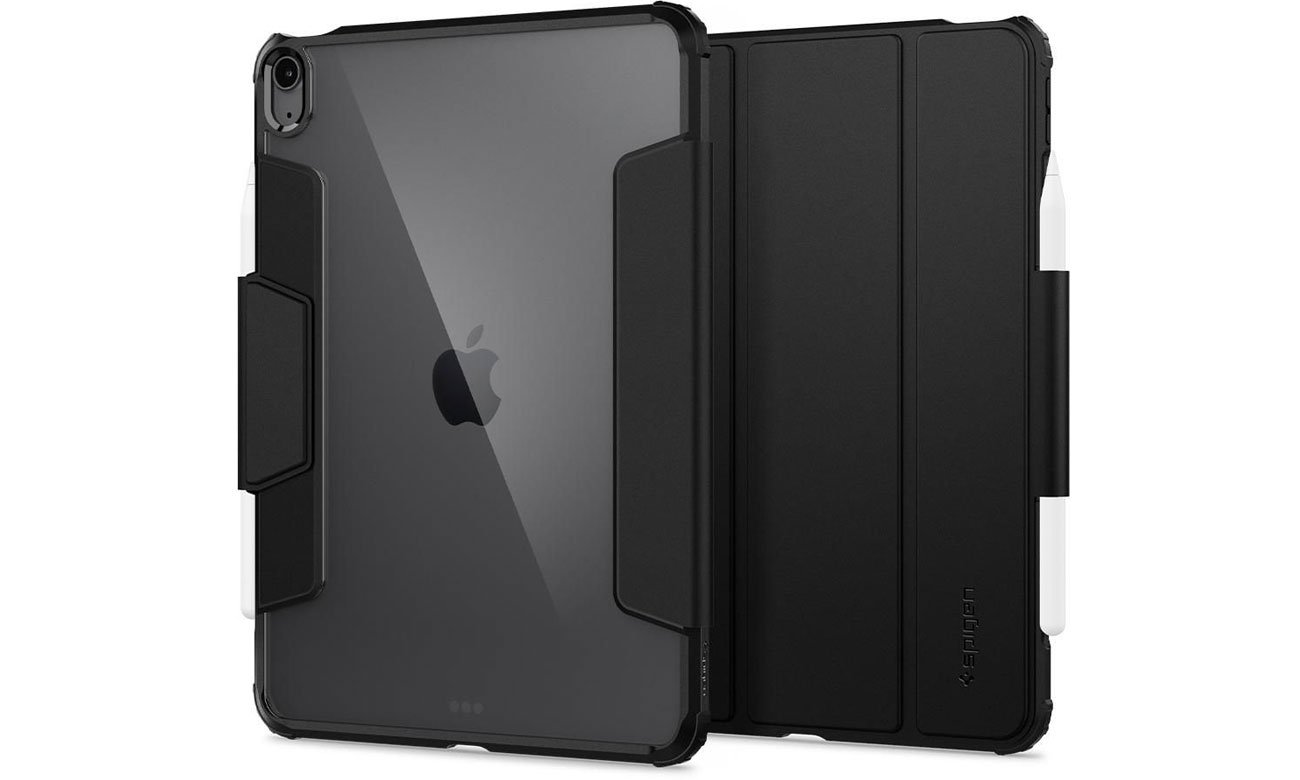 Etui Spigen Ultra Hybrid Pro do iPad Air 4 / Air 5 Czarne - Widok przód i tył