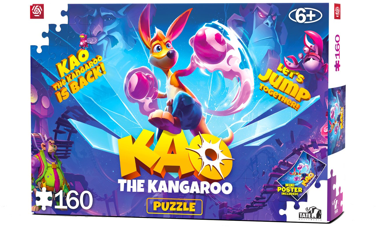 Puzzle Kao The Kangaroo - Kao powraca - Widok pudełka od przodu pod kątem