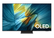 Telewizor zaprezentowany od przodu z napisem „OLED”.