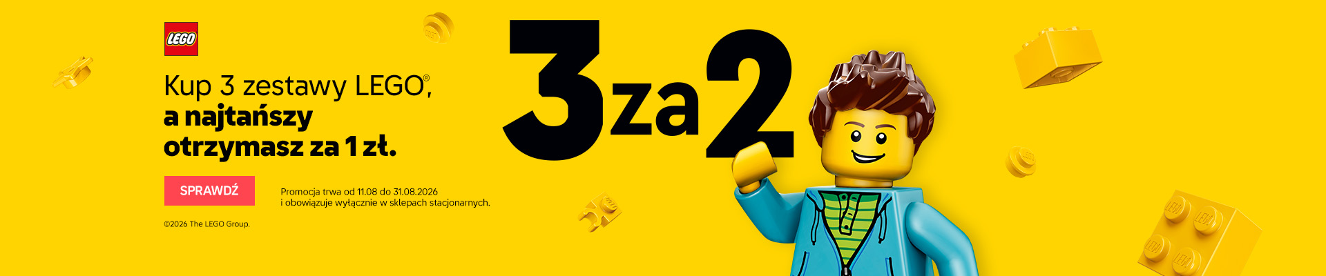 Kup 3 zestawy LEGO a najtańszy otrzymasz za 1 zł