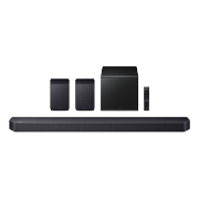 Zestaw głośników Samsung Soundbar Q-Seria  9.1.4. z subwooferem i tylnymi głośnikami  w zestawie z pilotem  od frontu