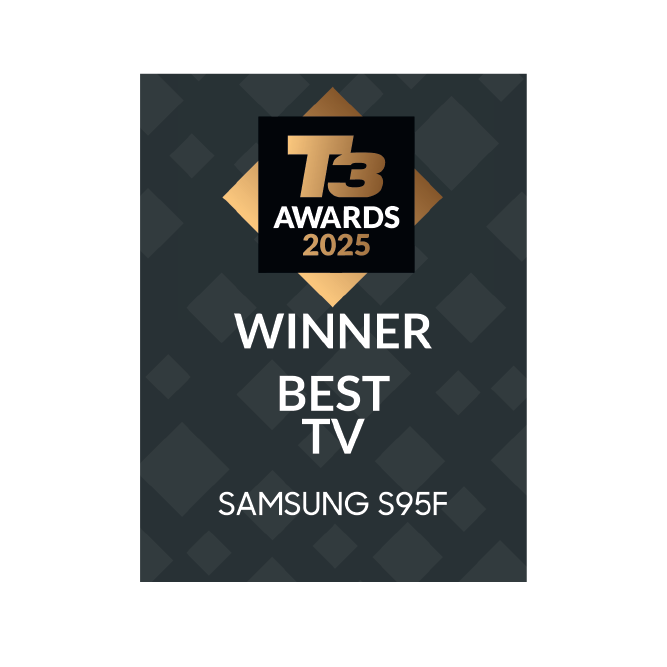  T3 Awards 2025 nagroda Best TV dla Samsung S95F. Logo.