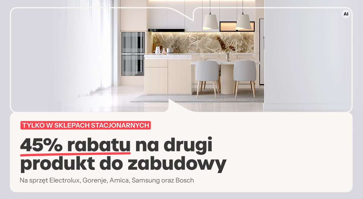 Produkty do zabudowy marek Electrolux, Gorenje, Amica, Samsung oraz Bosch w drewnianej zabudowanej kuchni